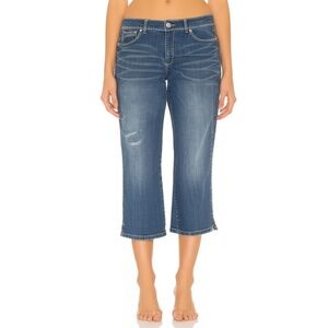 CODE BLEU Womens Capri Jeans Size 16 Blue Embellished Rhinestone Boho‎